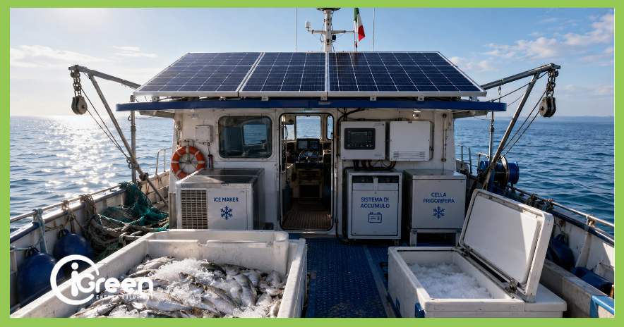 Fotovoltaico per la pesca: il solare a bordo rivoluziona la conservazione del pesce